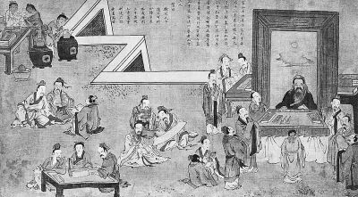 (清)焦秉贞《孔子圣迹图·杏坛礼乐》