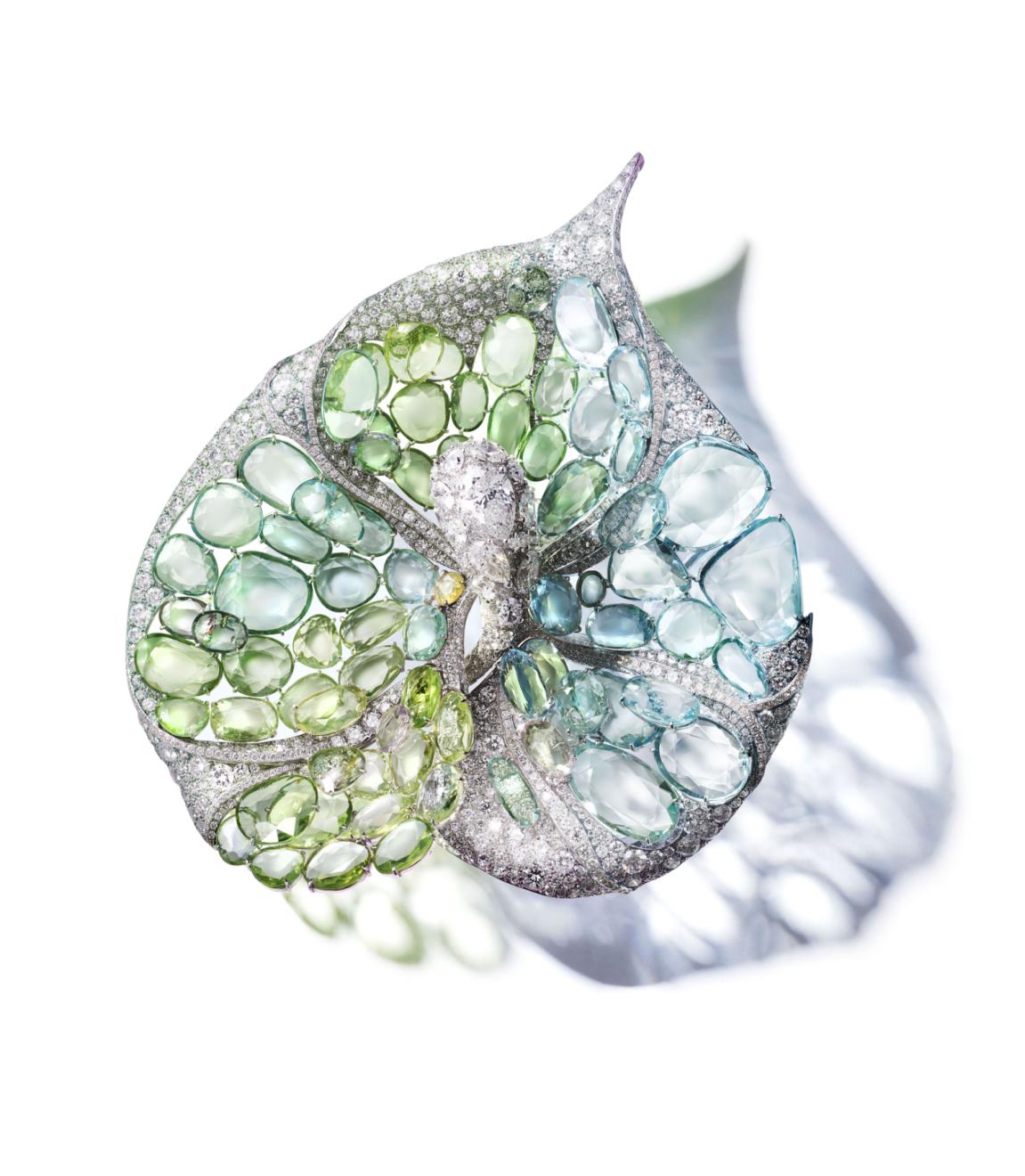 A conversation of anthurium - brooch