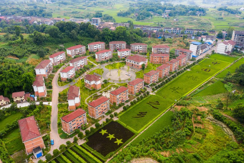 1782784314588923.jpg 大竹县月华镇糯稻产业基地旁的易地扶贫搬迁安置点(大竹县委宣传部供图).jpg